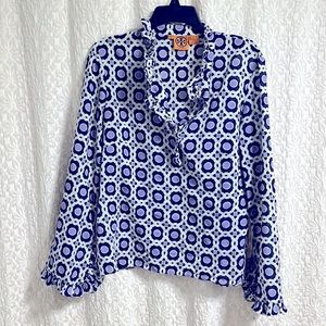 Tory Burch Size 10 Ruffle Blouse
